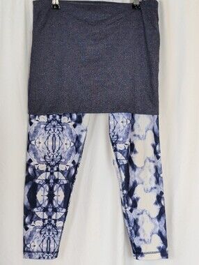 NWOT Lululemon Skirted Leggings Heathered Grey Blue Kaleidoscope size 8